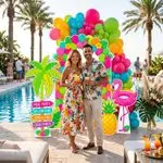 Happy Birthday Pool Party Backdrop Set 10