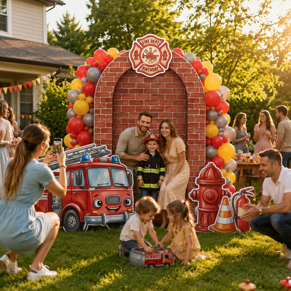 Fire Dept Birthday Backdrop Set 7