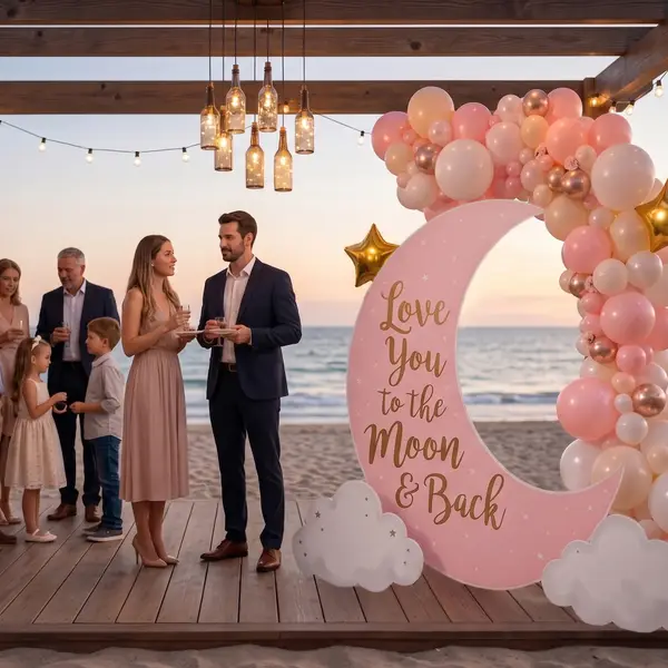 Love You to the Moon Backdrop Set