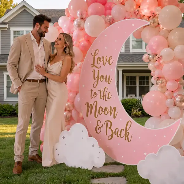 Love You to the Moon Backdrop Set 8