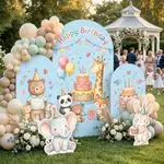 Happy Birthday Animal Backdrop Set 8