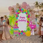 Happy Birthday Pool Party Backdrop Set 8