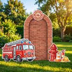 Fire Dept Birthday Backdrop Set 1