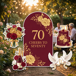 Cheers to Seventy 70th Birthday Backdrop Set 1