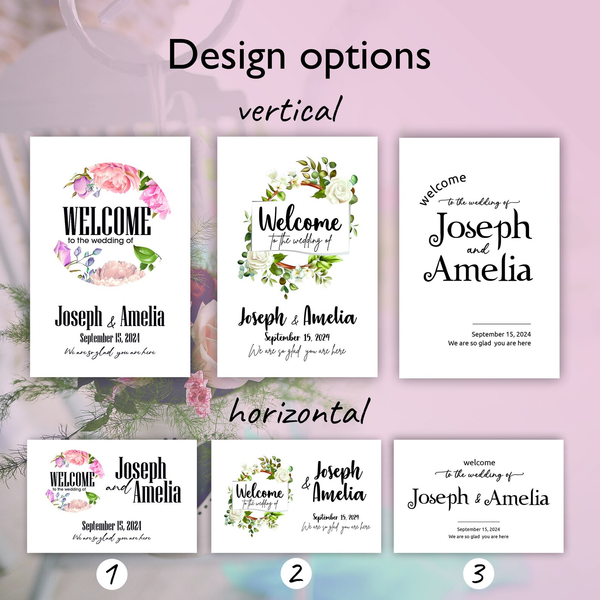 Floral White Wedding Sign 2