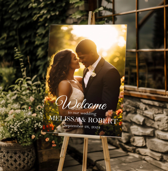 Single Photo Wedding Sign 1