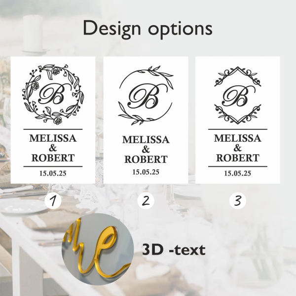 3D Monogram Wedding Sign 3