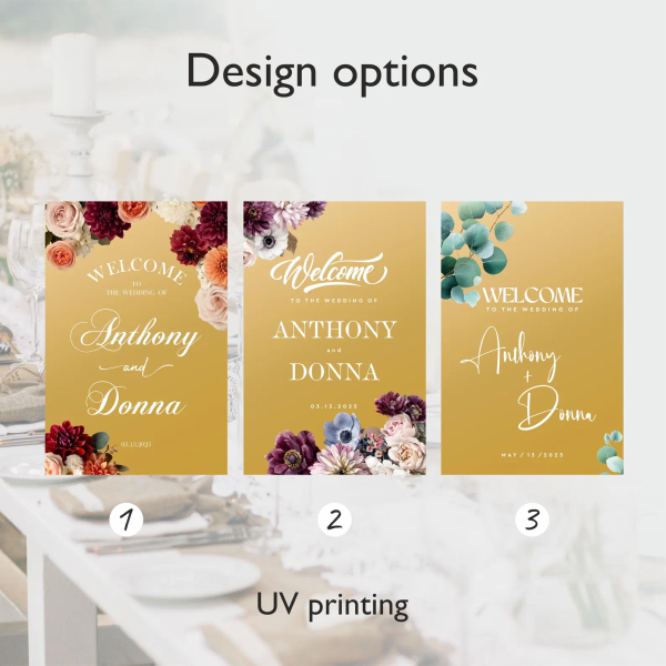 Floral Mirror Wedding Sign 2
