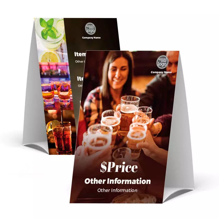 Bulk table tent cards – full-color printing on durable cardstock, ideal for events and promotions in NYC & Jersey City