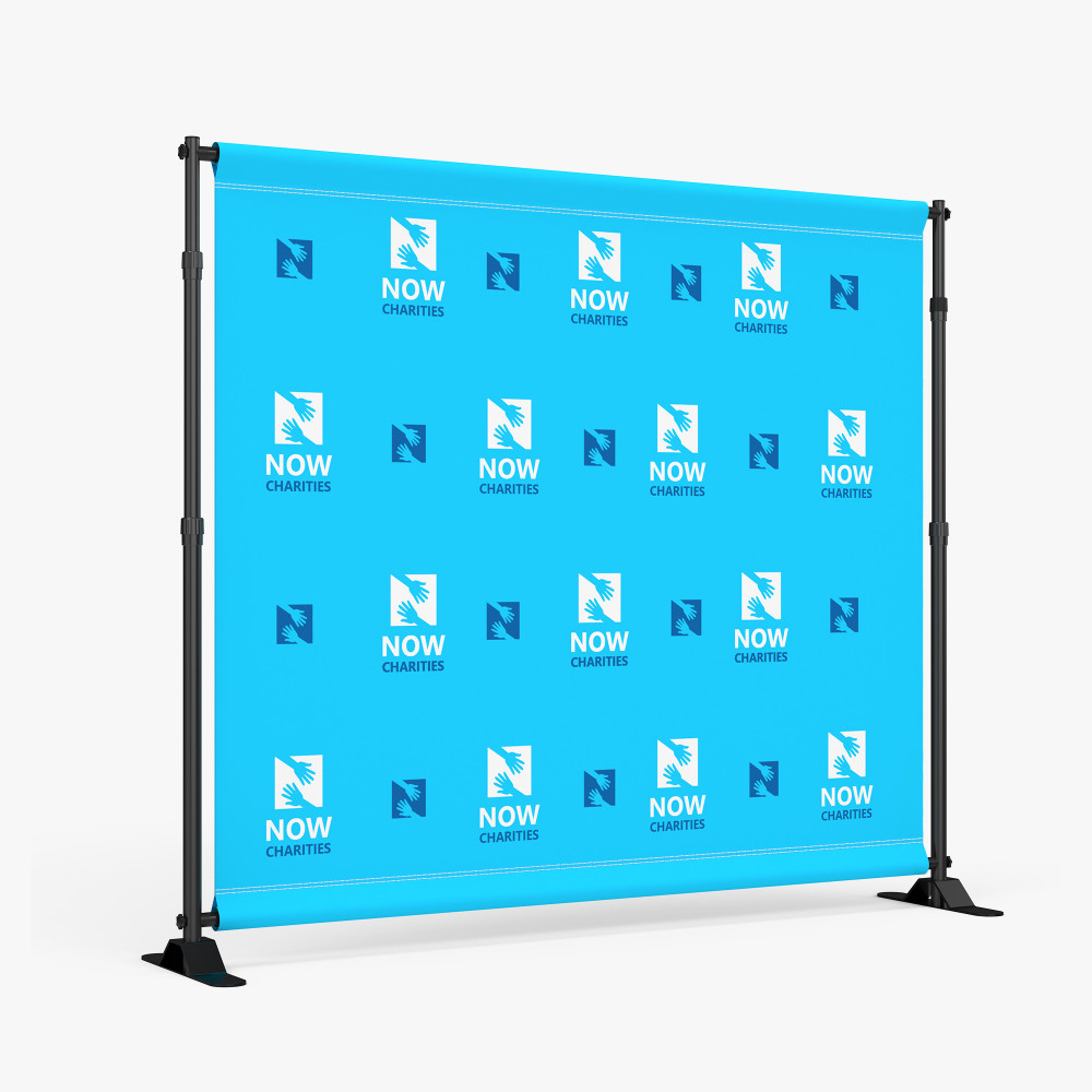 8ft x 8ft SEG fabric display frame with aluminum construction and silicone edge graphics, ideal for trade shows, retail displ