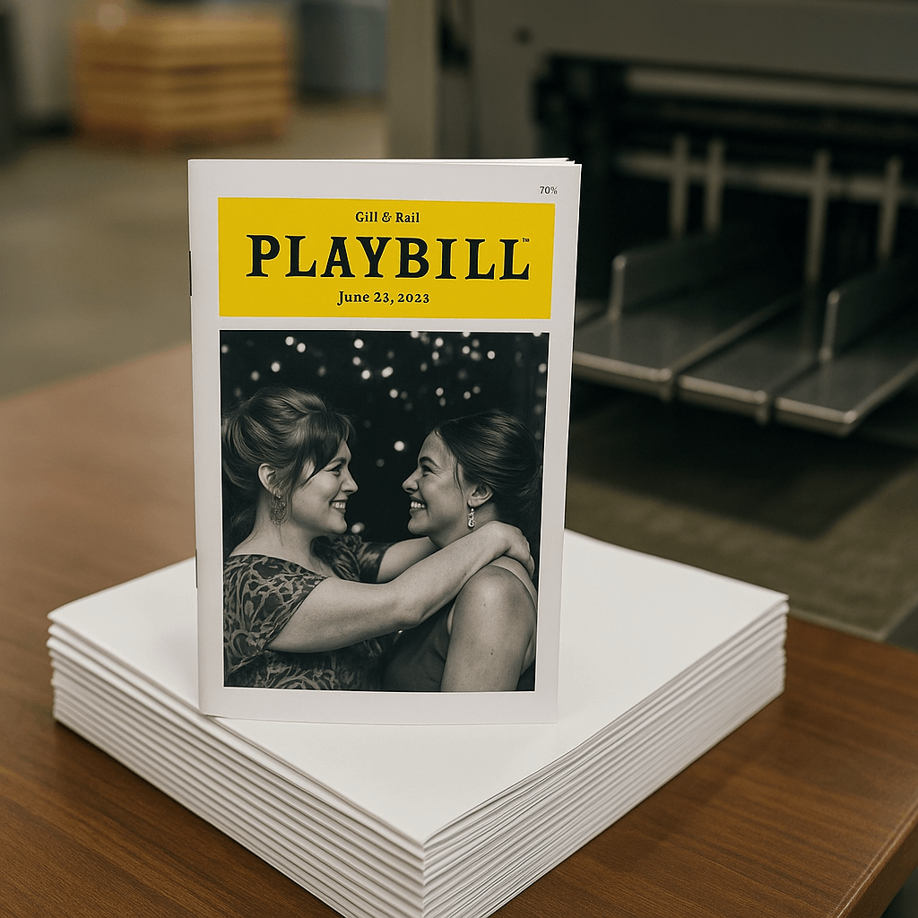 Same-day booklets – saddle-stitched, gloss or matte cover, multiple sizes, premium paper, pickup in Jersey City or Midtown Ma