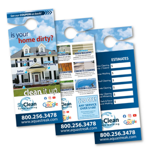 Bulk door hangers – full-color printing on durable cardstock, ideal for local marketing campaigns in NYC & Jersey City