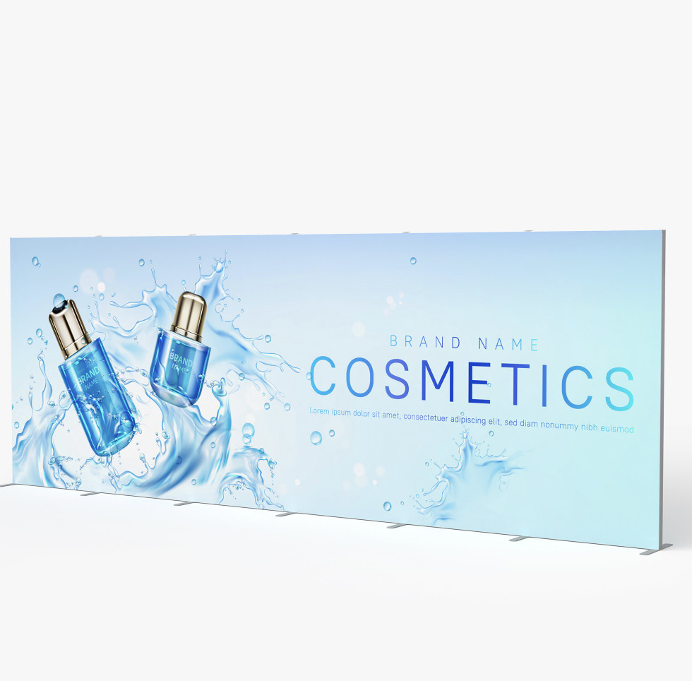 20ft SEG fabric display with aluminum frame and silicone edge graphics