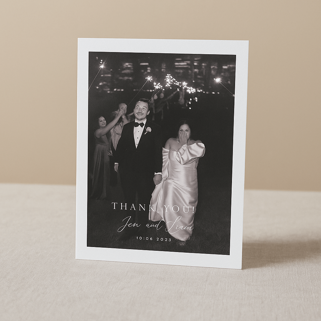 High-quality wedding thank you cards – personalized with names or messages, printed on premium cardstock, ideal for weddings