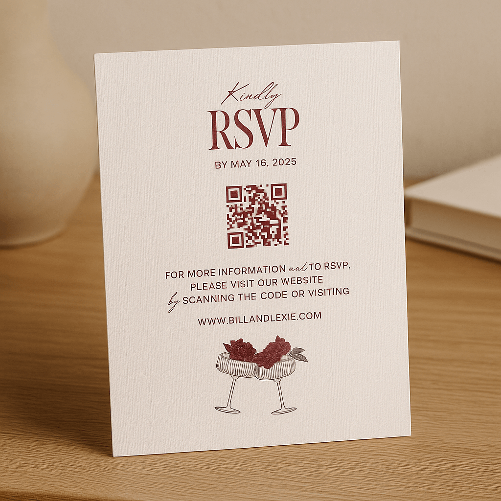 High-quality RSVP cards – personalized with names or response options, printed on premium cardstock, ideal for weddings, part