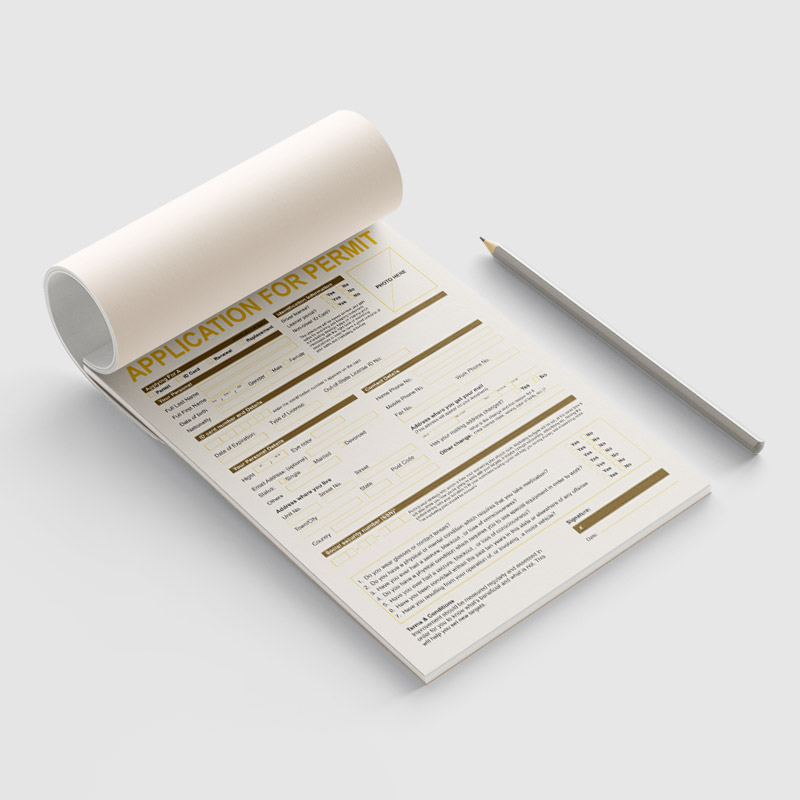 Carbonless/NCR Forms-Same Day NCR forms printed same-day – 2-part & 3-part sets, carbonless copy paper, sequential numbering, pickup in Jersey City or Midt