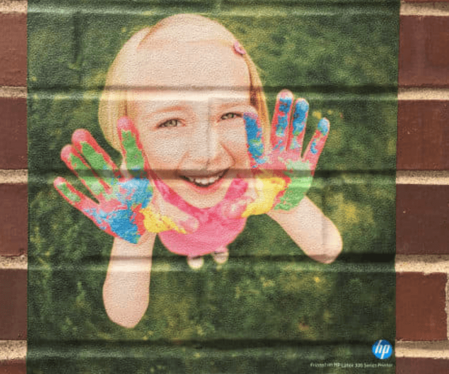 Custom floor decals with full-color graphics for indoor and outdoor use, ideal for retail stores, trade shows, and events in