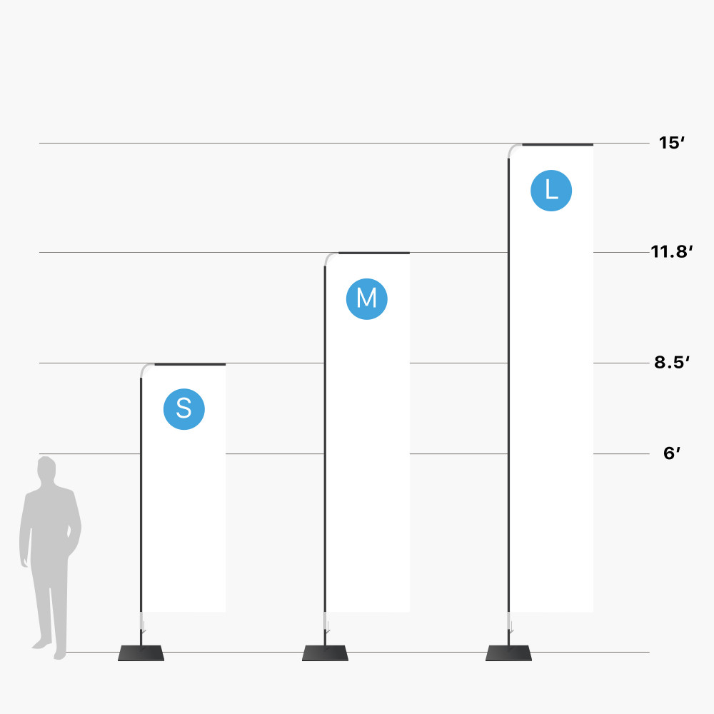 Rectangle Flag + Pole 8