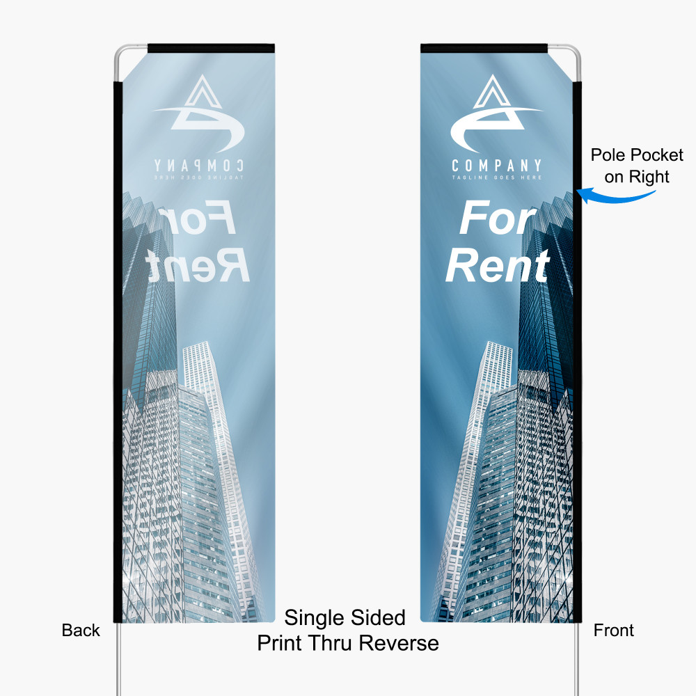 Rectangle Flag + Pole 2