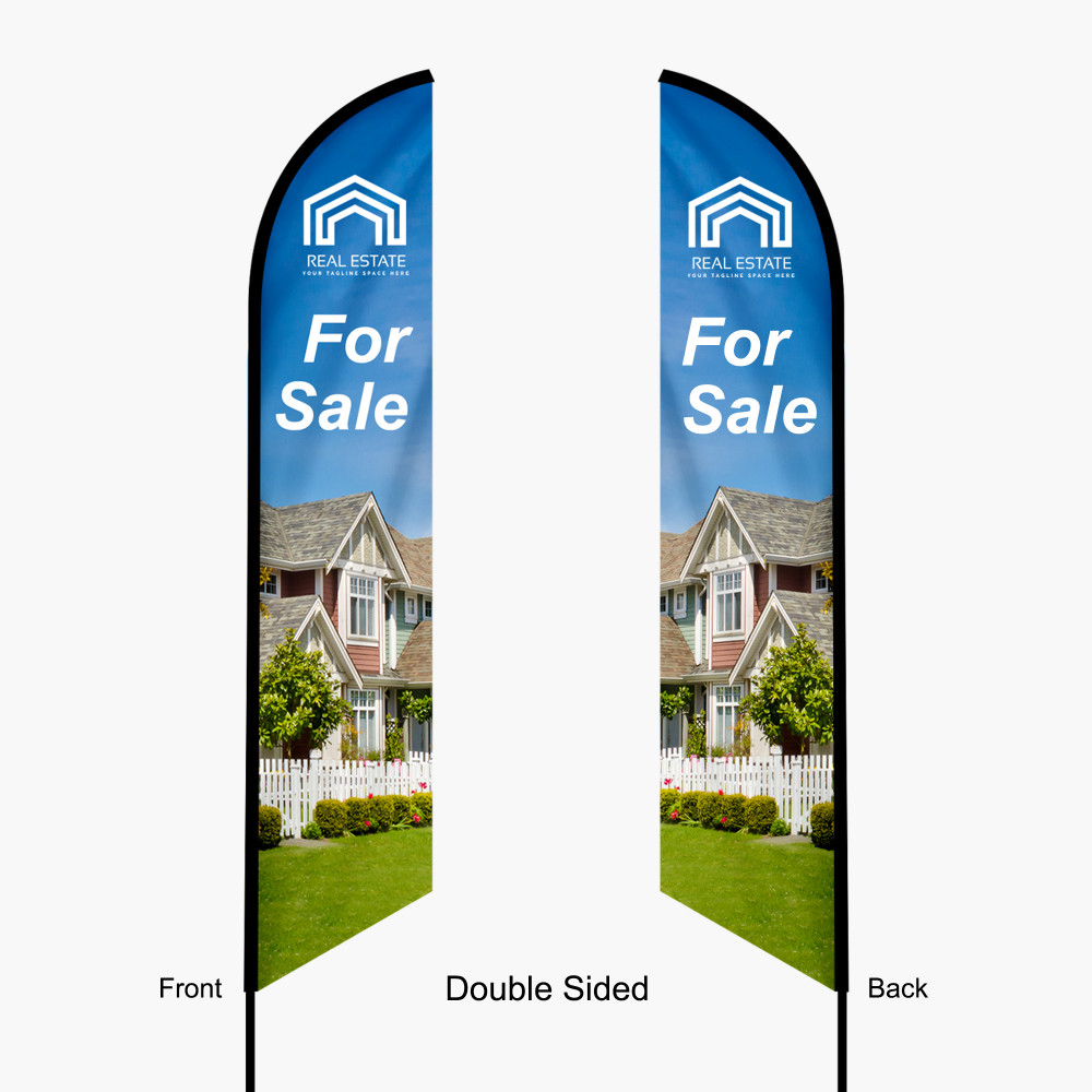 Feather Angled Flag + Pole 2