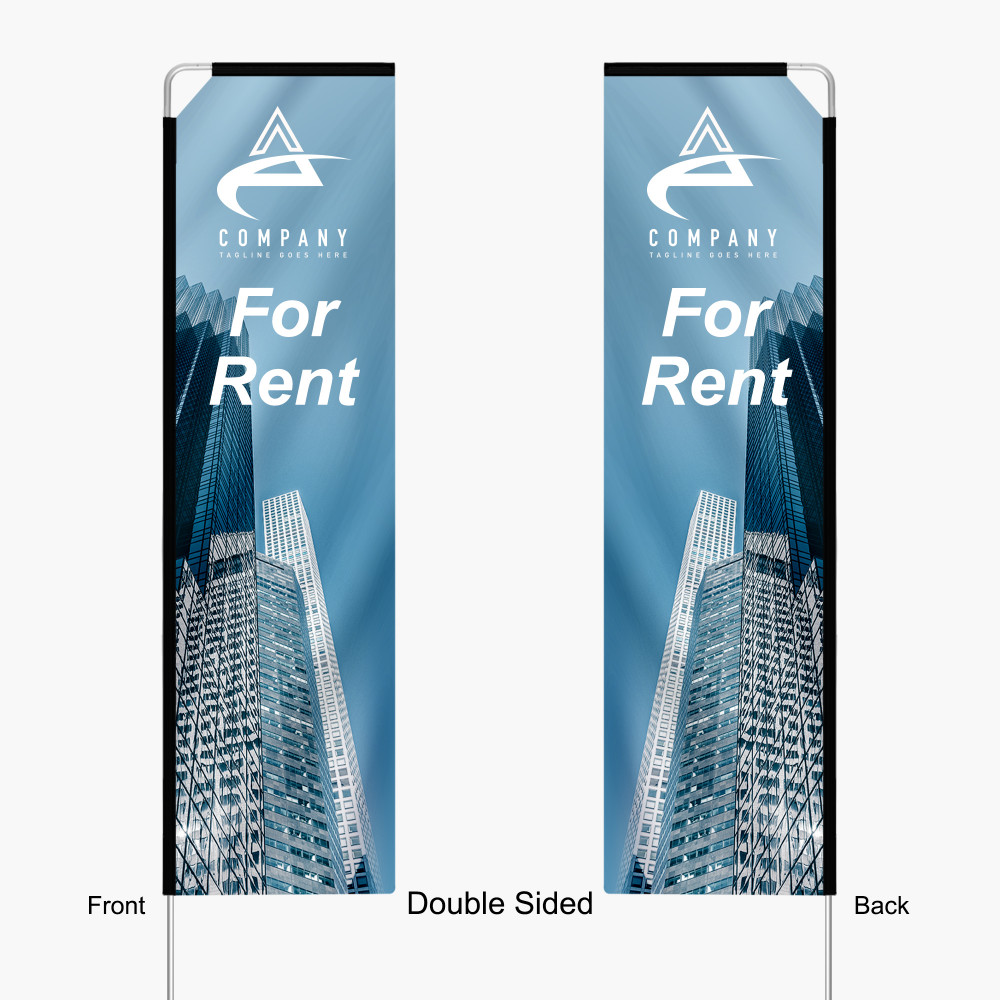 Rectangle Flag + Pole 4