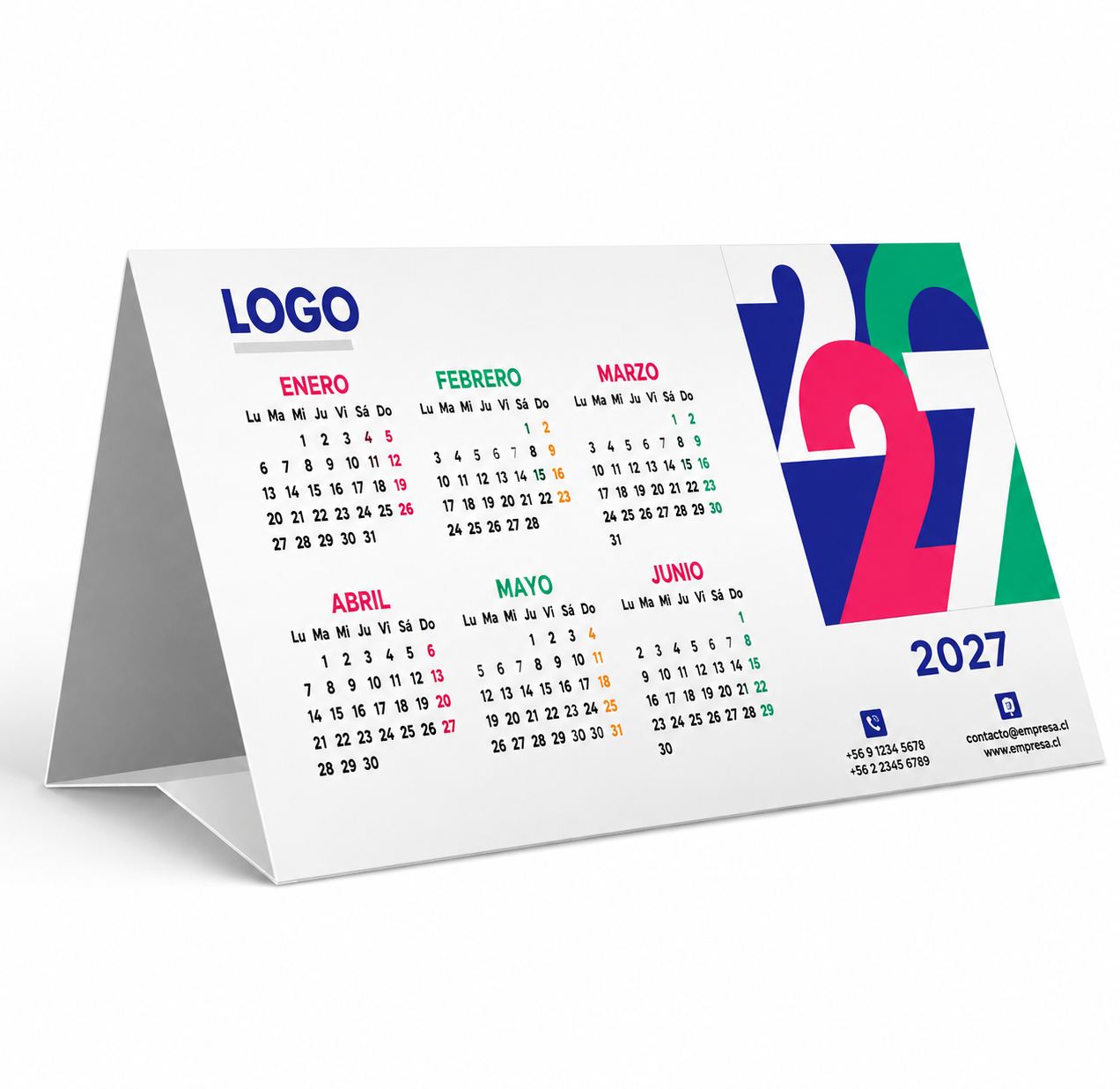 Calendario de Escritorio 2027 Personalizado