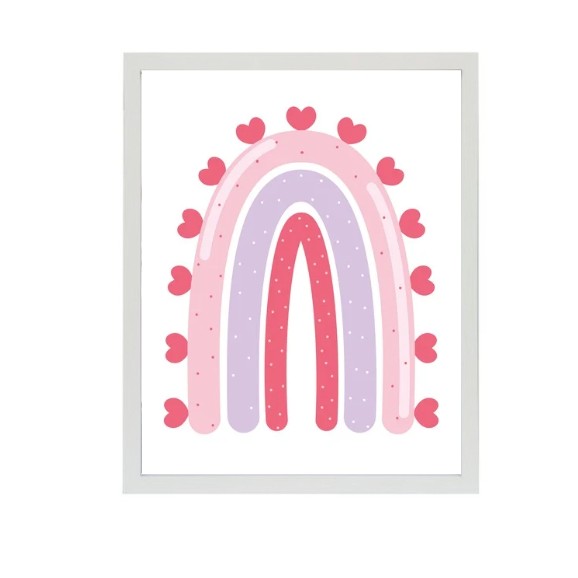 Cuadro Arco Iris Corazones