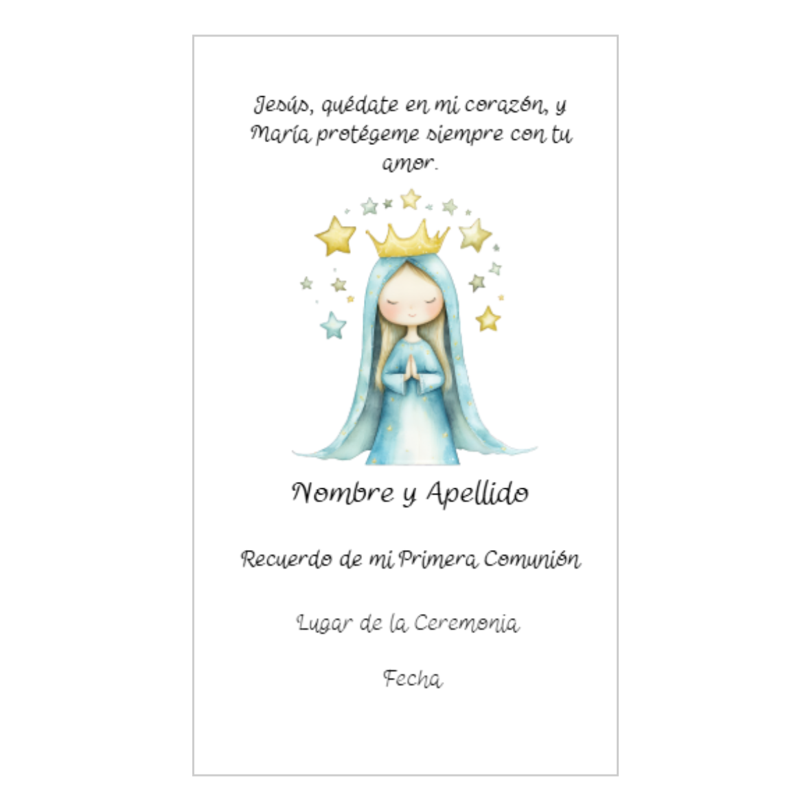 Santitos Primera Comunión Virgen Corona de Estrellas
