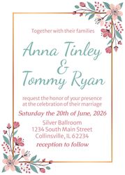 Invites - White Pink Flower