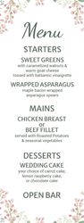 Menu - Pink Flower Border