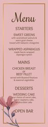 Menu - Pink Flowers