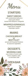 Menu - Pink Flowers Gold