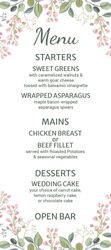 Menu - Pink Flower Border