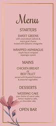 Menu - Pink Flowers