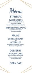 Menu - Teal Gold