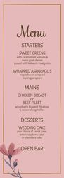 Menu - Pink Flowers