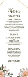 Menu - Pink Flowers Gold