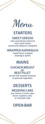 Menu - Teal Gold