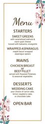 Menu - White Pink Flowers
