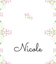 Name Card - Folded - Pink Flower Border