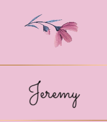 Name Card - Folded - Pink Flowers