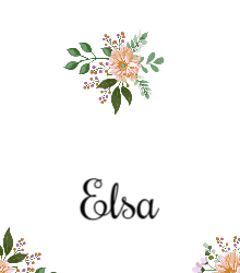 Name Card - Folded - Pink Flowers Gold