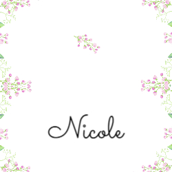 Name Card - Folded - Pink Flower Border