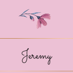 Name Card - Folded - Pink Flowers
