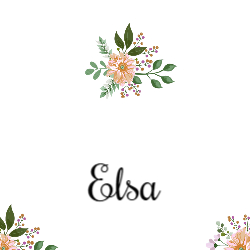 Name Card - Folded - Pink Flowers Gold