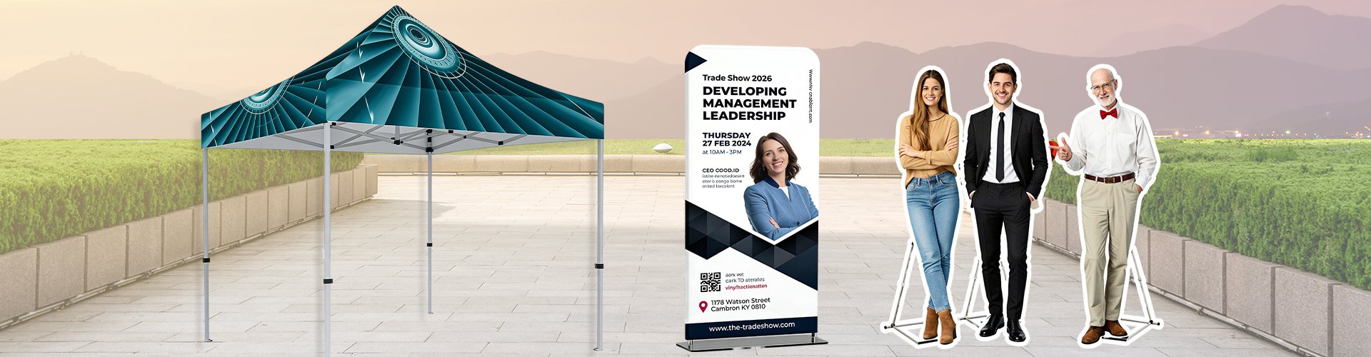 From Tents to Fabric Displays & Cutouts — We Make Your Brand Stand Out