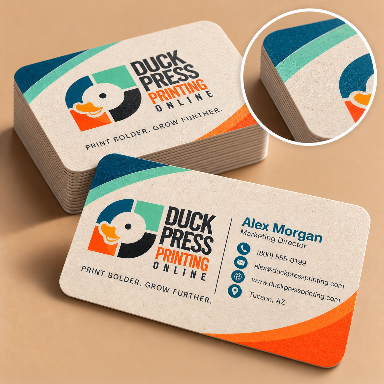 Rounded Natural Business Cards