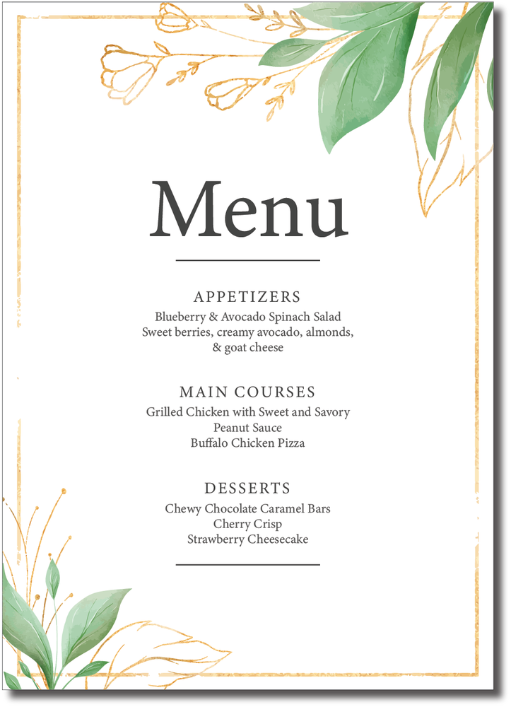 Menu Card A