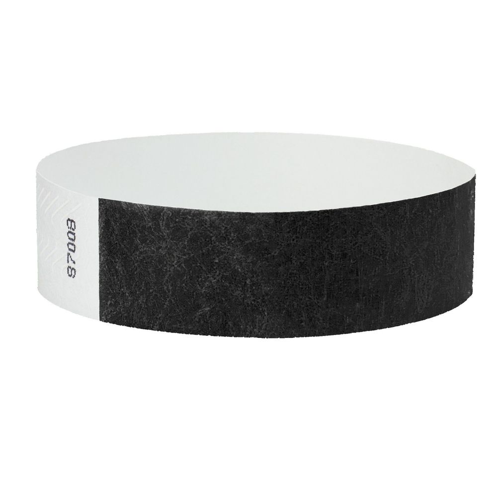 ¾" Tyvek® Custom Solid Color Wristbands with Black Imprint 1