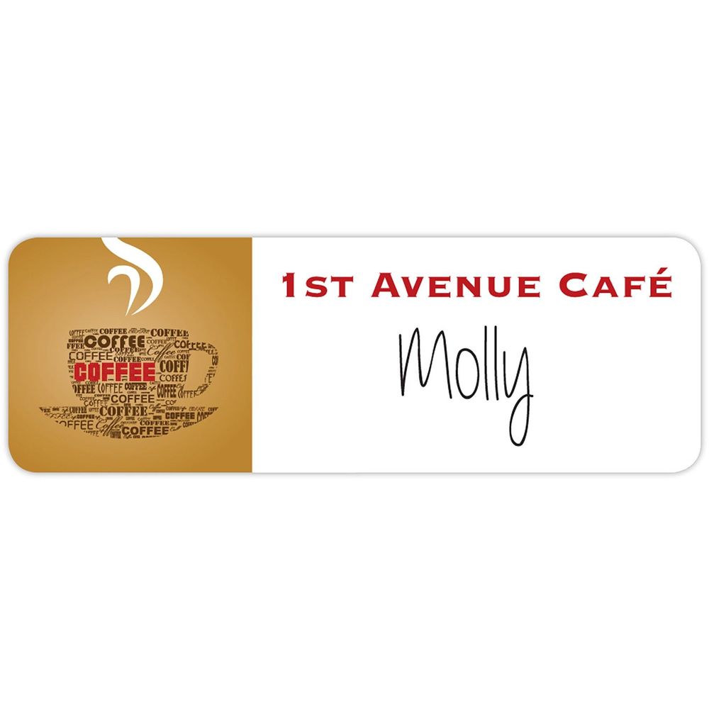 Value Reusable Name Badge: 3-1/32" X 1-1/32" 1